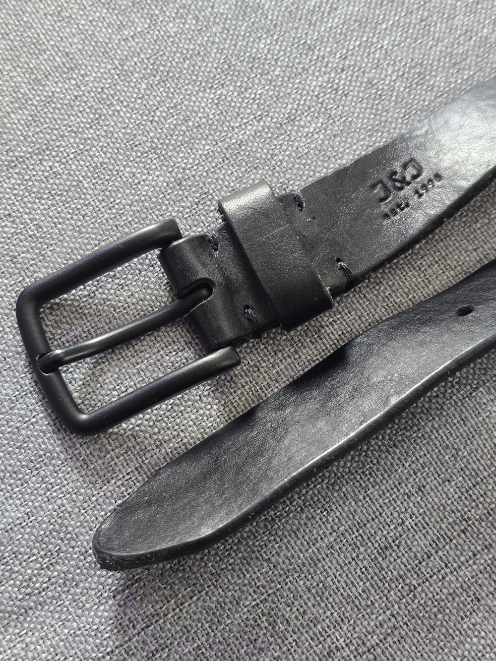 Jack & Jones Black Leather Belt Size 95cm (37 Inches To 41 Inches)